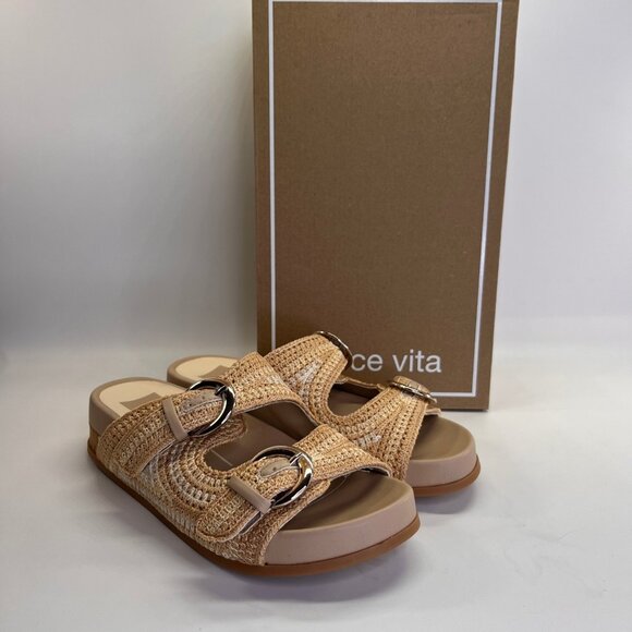 Dolce Vita Shoes - Dolce Vita Ralli Woven Buckle Platform Sandal Size 7 Beige Casual Comfort